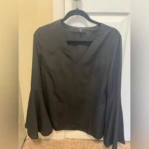 Banana Republic Black V-Neck Bell Sleeve Blouse